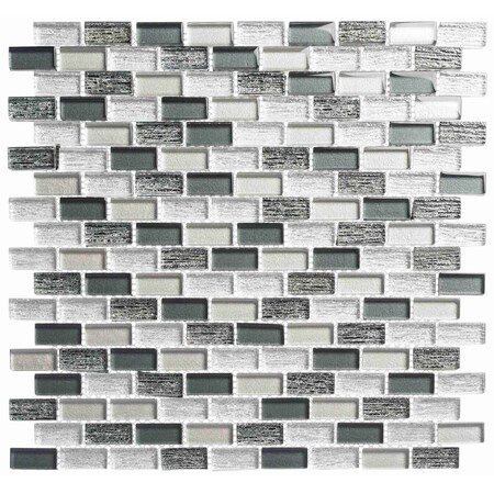 ANDOVA TILES Highline 0.625 X 1.25 Glass Mosaic Sheet Floor Use Tile